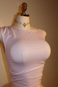 Soft Pink Asymmetric Ruched Top