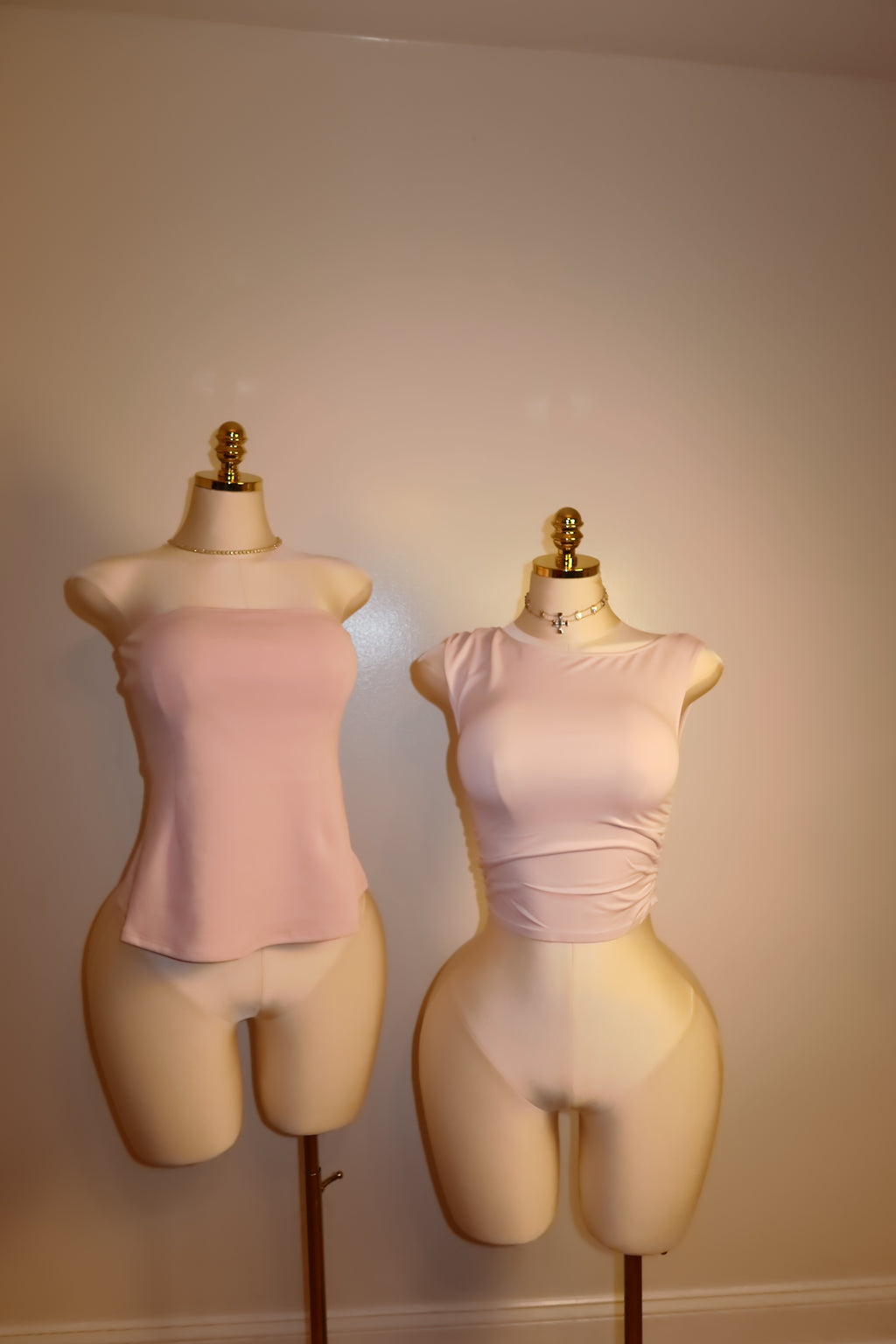 Soft Pink Asymmetric Ruched Top